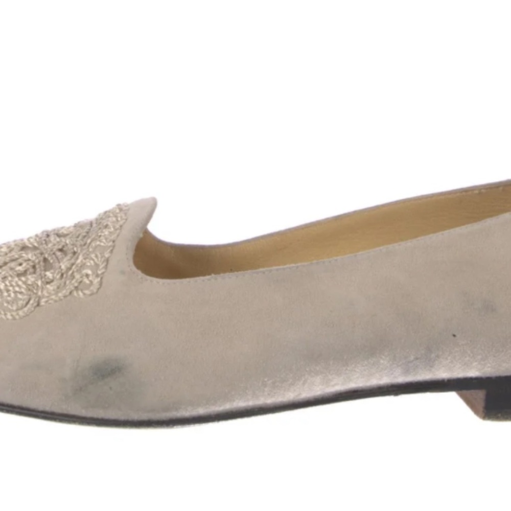 Baldinini Beige Suede Ballerina Flat 37.5 US 7.5